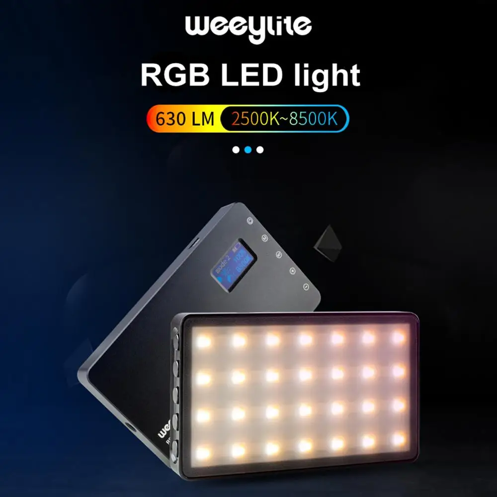 Weeylite RB08P RGB 2500K-8500K Mini Video LED Light Portable Fill Light Built-in Battery for Photo Camera Studio