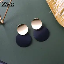 ZWC, Винтажные серьги, большие для женщин, массивные серьги, геометрические, золотой цвет, металлическая подвеска, серьги, трендовая мода, ювелирное изделие