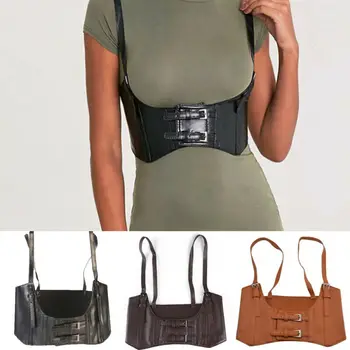 

Vintage Women's Cummerbunds 2019 Newest Fashion Steampunk Corset Vest Harness Vest with Buckle Cosplay Accessory