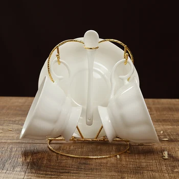 

European Teacups Bone China Coffee Cup Saucer Set Shelves Simple Retro Ceramic Porcelain Afternoon Espresso Cup Plate 180ml D6D