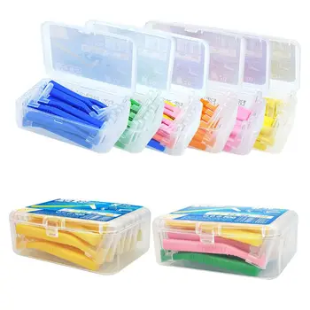 

20pc/box Interdental Brush L Shaped Superfine Toothpicks Push Pull Tooth Cleaner Teeth Whitening Gum Care Oral Hygiene with Case