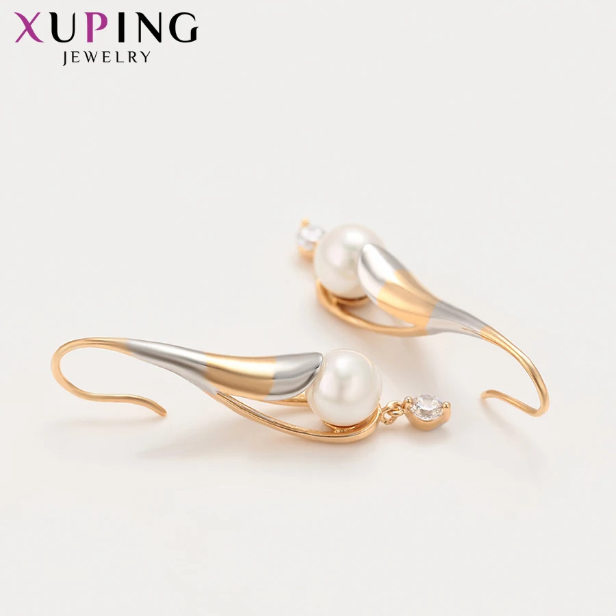 Xuping Новые висячие серьги для женщин Мода из нержавеющей стали имитация жемчуга ювелирные изделия для вечеринки день рождения модные подарки S186.4-99110