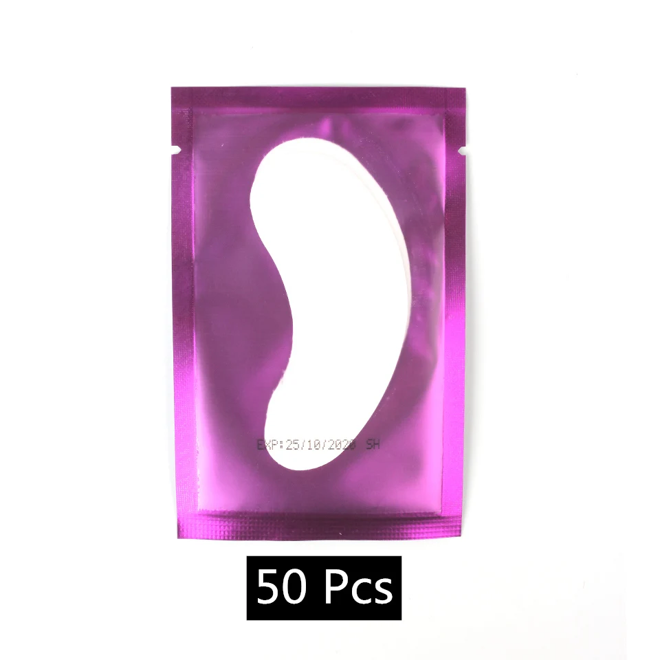 50 Pcs Purple 30/50/100 пар/лот глазные гель-патчи для ресниц, мини-лопасти вентилятора, кругов под глазами Бумага колодки, Прививка наращивания ресниц наклейки-заплатки - Цвет: 50 Pcs Purple