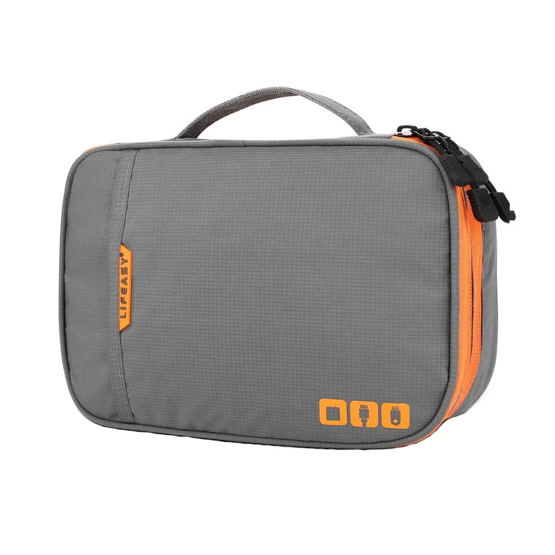 Dupla camada cabo usb disco rígido caso eletrônica acessório organizador ipad tablet celular titular viagem saco de armazenamento de transporte