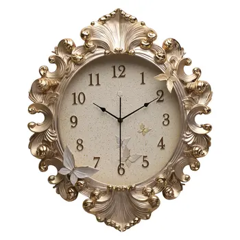 

Luxury Vintage Wall Clock Modern Resin Simple Living Room Wall Watches Creative Silent Zegar Na Sciane Home Decoration EF50WC