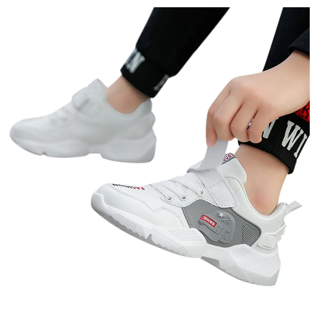 Waterproof Fashionable Children's Shoes Sneakers Mesh Lace Up Baby Boy Big Children's Casual Shoes Outdoor Sports Shoes Sneakers