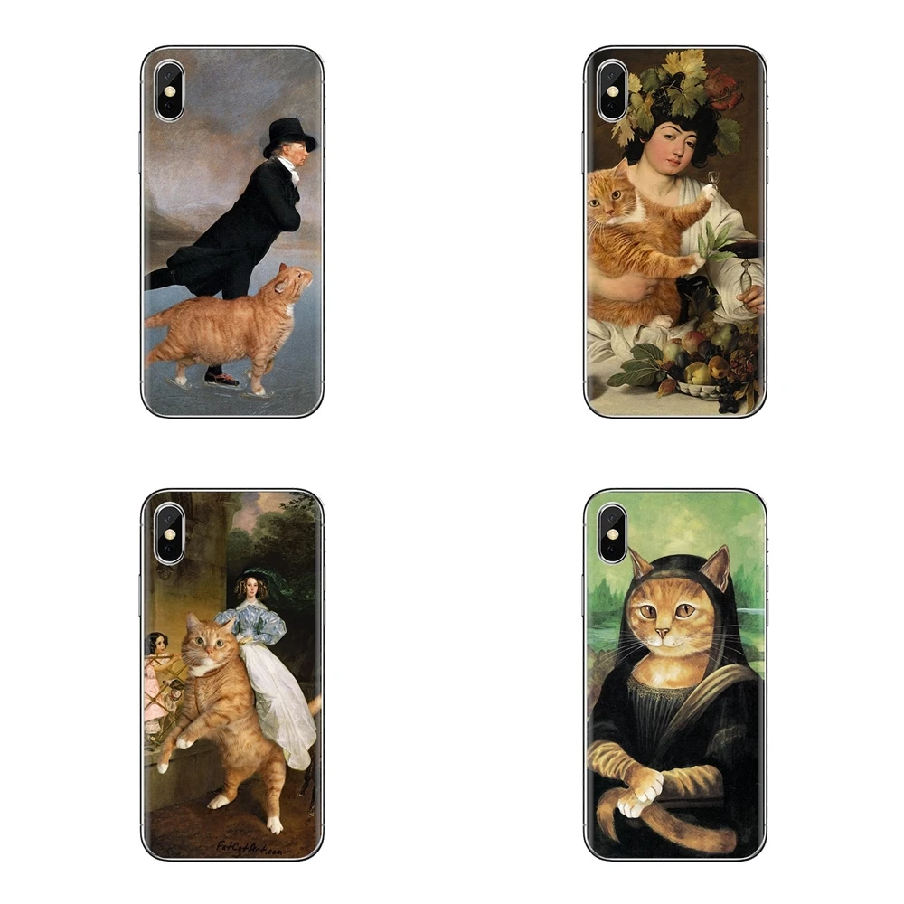 For Xiaomi Redmi 4 3 3S Pro Mi3 Mi4 Mi4i Mi4C Mi5 Mi5S Mi Max Note 2 Leonardo da Vinci Mona Lisa Pat Cat Silicone Phone Case |