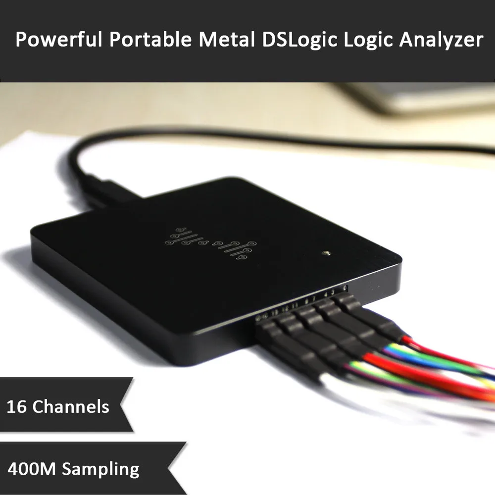 Portable Metal DSLogic Plus Logic Analyzer 16 Channels 100MHz USBbased