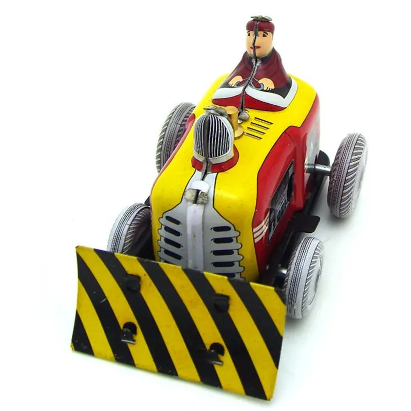 Vintage Retro Small Bulldozer Tin toy Classic Clockwork Wind Up bulldozer Collection Tin Toy For Adult Kids Collectible Gift