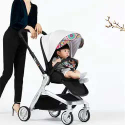 Многофункциональная Роскошная детская коляска 3 в 1 высокая Ландшафтная коляска складная коляска для новорожденных европейский дизайн