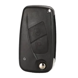 Premium Flip Folding Remote Car Key Case Shell Cover Fob - 2/3 Buttons - 2 Button Black