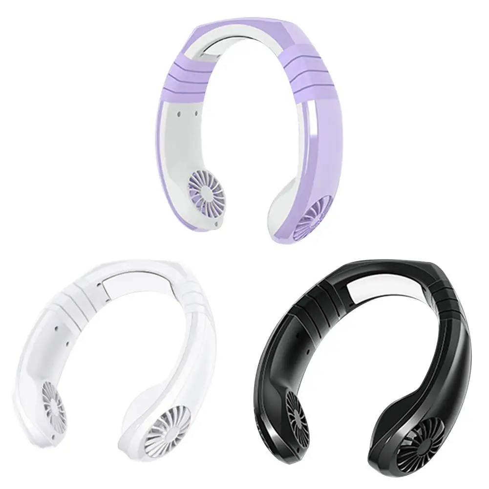

Rechargeable USB Mini Fan Portable Air Conditioner Neckband Fan With Double Air Head For Indoor Outdoor