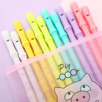 

12/100Pcs Set Color Function Flute Cute Gel Pen Kawai Stationery Kawaii Office Accessory School Supply Stationary Thing Kit Item