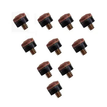 

10PCs 10mm Screw On Cue Tips For Pool Snooker Billiards Replacement Parts