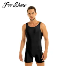 Feeshow мужской Эластичный цельный комбинезон без рукавов для мужчин, трико для танцев, бикини для мужчин, Одежда для танцев