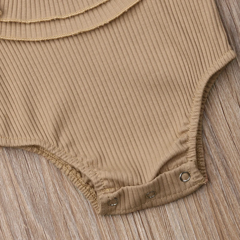 Toddler Infant Baby Girl Long Sleeve Solid Ruffles Romper Jumpsuit Sunsuit Clothes Baby Clothing
