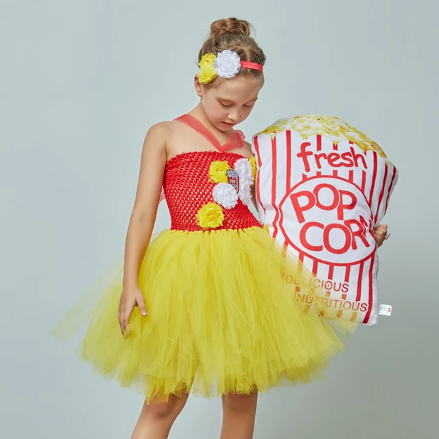 Festive Popcorn Costume For Teen Girl Lace TUTU Dress Christmas Child Up  Sling Wedding Party Tunic Kid Frock Clothes - AliExpress