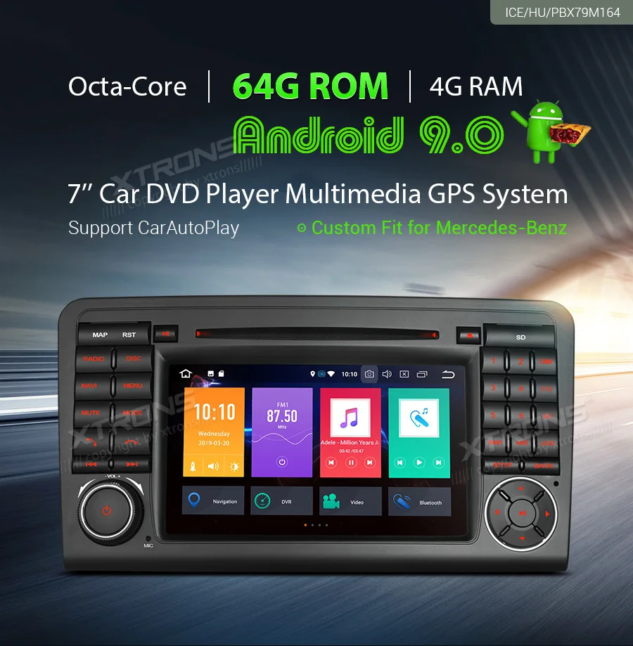 Best XTRONS 7"Android 9.0 Octa Core 4GB RAM 64GB ROM Car DVD Player Multimedia GPS System TPMS SWC for Mercedes Benz W164 2005-2012 0
