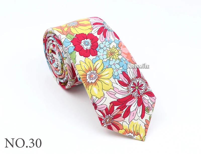 Neue Baumwolle Blumen Krawatte Für Männer Frauen 6CM Dünne Dünne Krawatte Für Hochzeit Party Kleid Zubehör Casual Druck blume Krawatten – Detail 33