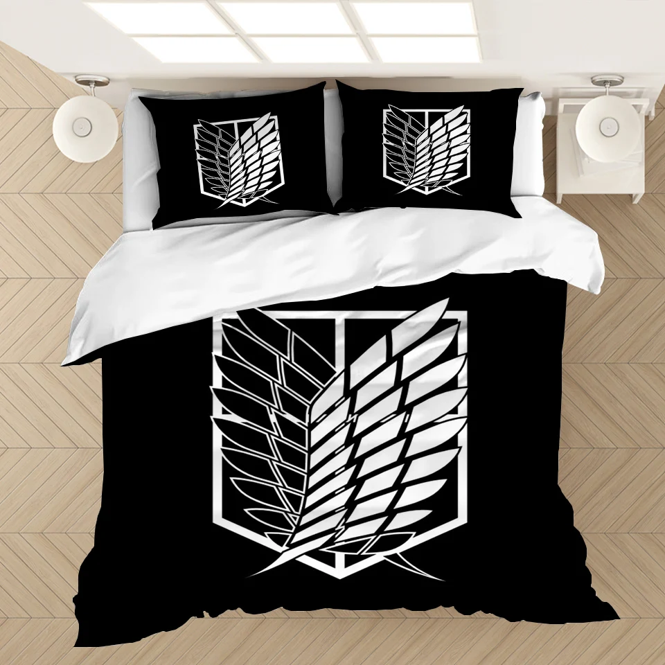 Review of Anime Attack on Titan 3D Printed Bedding Set Duvet Covers Pillowcases Comforter Bedding Set Bedclothes Bed Linen(NO sheet)