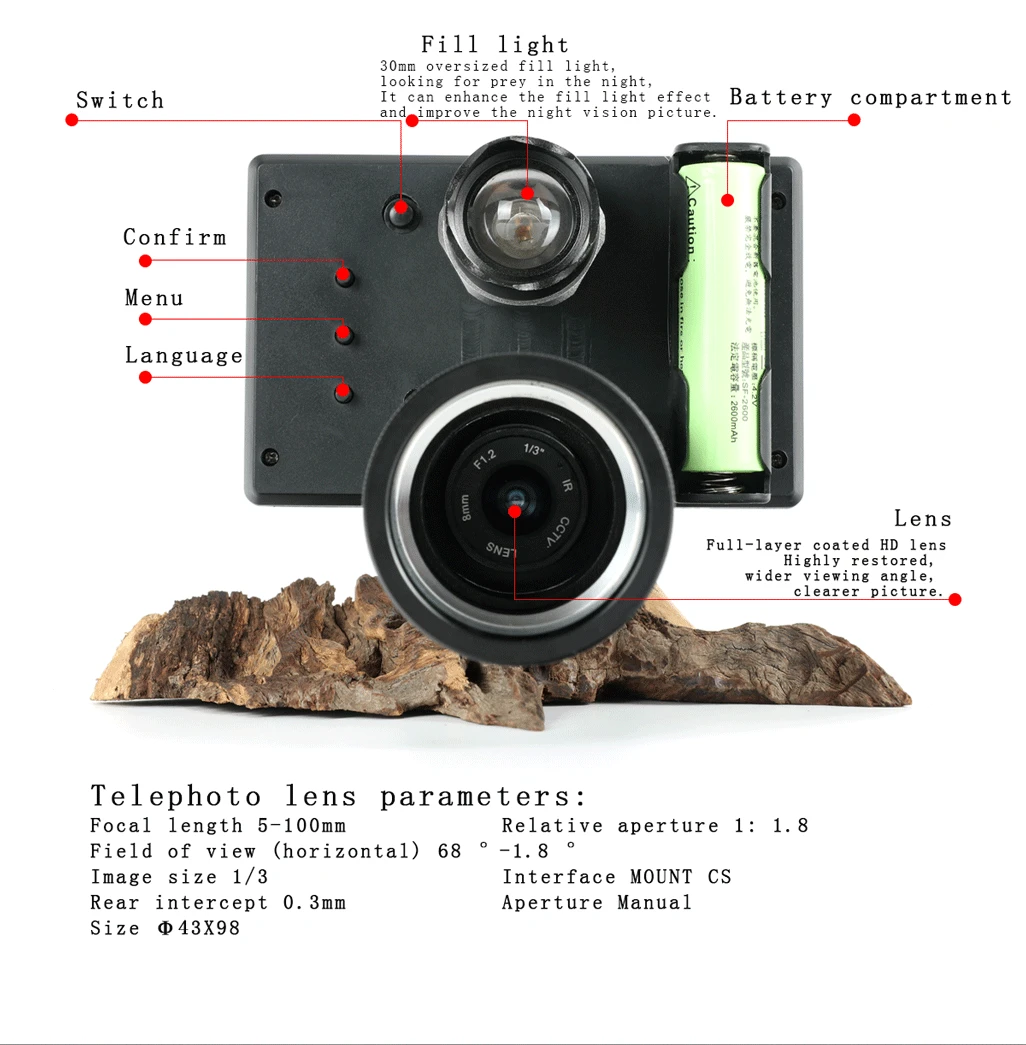 850nm High definition infrared night-vision system thermal imager digital screen hand held night vision riflescope parts