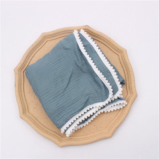 Baby Ball Tassel Blankets Infant Stretch Swaddle Kid Sleeping Warm Wrap Bed Cover