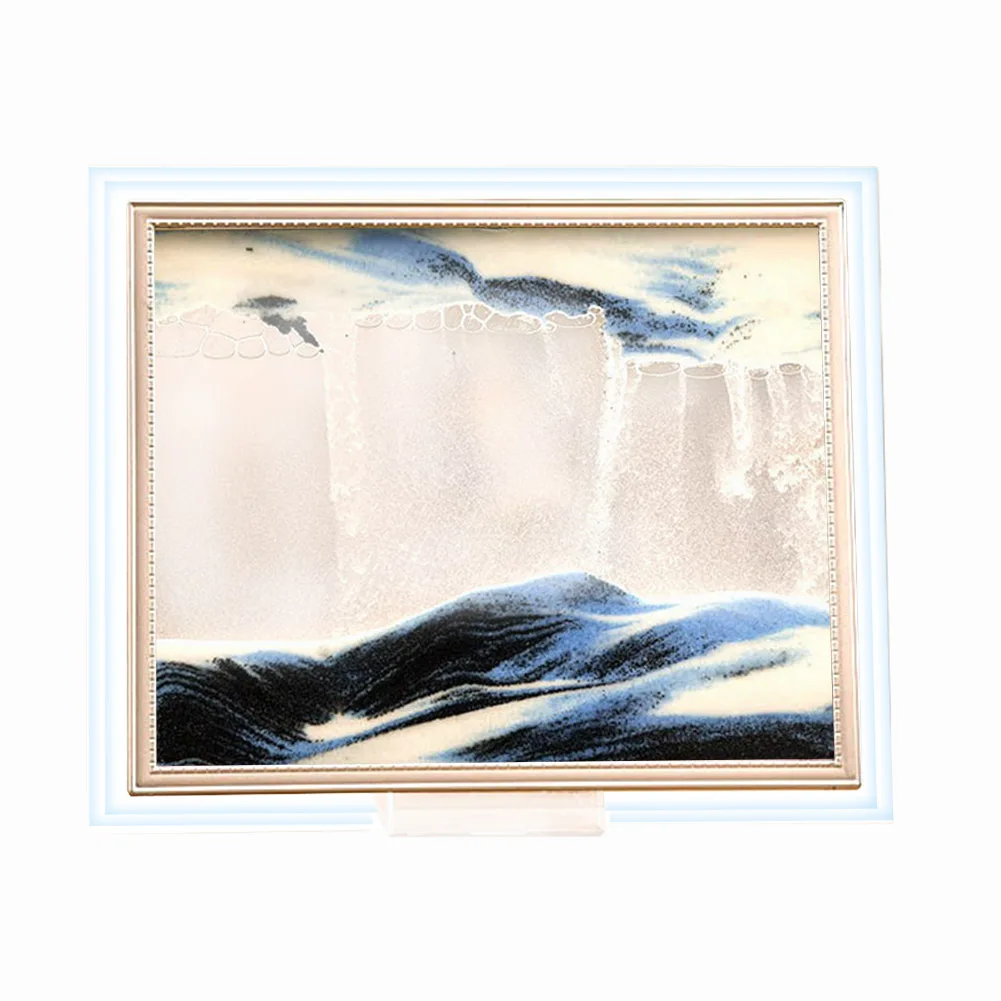 Blue 10 Inch 3D Динамическая струящаяся зернистая картина из песка прозрачная стеклянная рамка для рисования пейзаж TP899 - Цвет: Blue 10 Inch