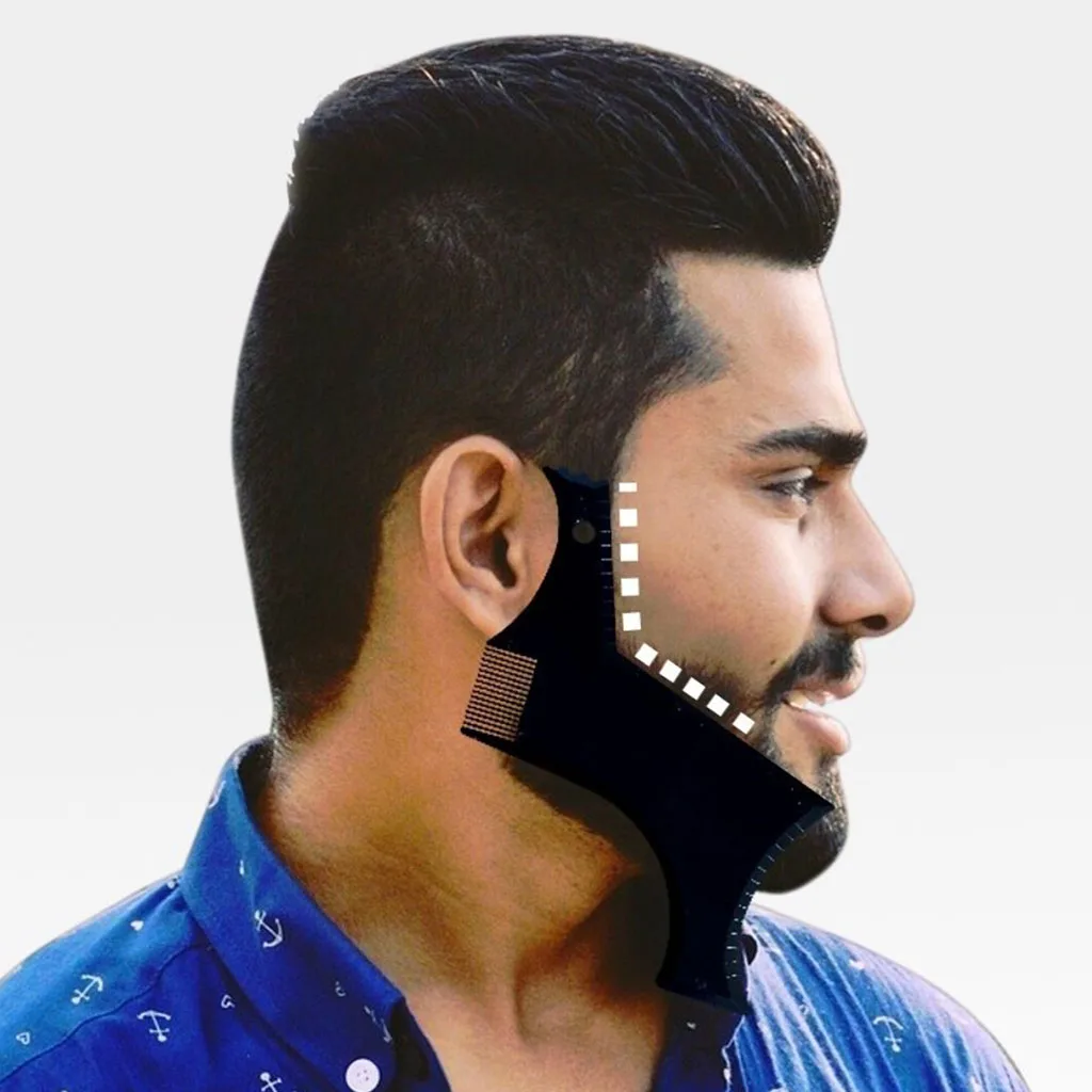 Mens Beard Shaping Ruler Facial Hair Moustache Comb Salon Barber Shaving Tool