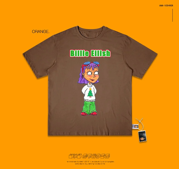 Любителей футболка оригинальность Смешные Руки Doodle Evil Do Billie Eilish пирус груша линия мультфильм рисунок принт