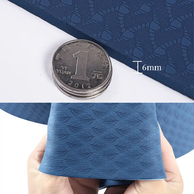 1830*800*6mm TPE Yoga Mat with Position Line Non Slip Carpet Mat, For Beginner Environmental Fitness Gymnastics Mats