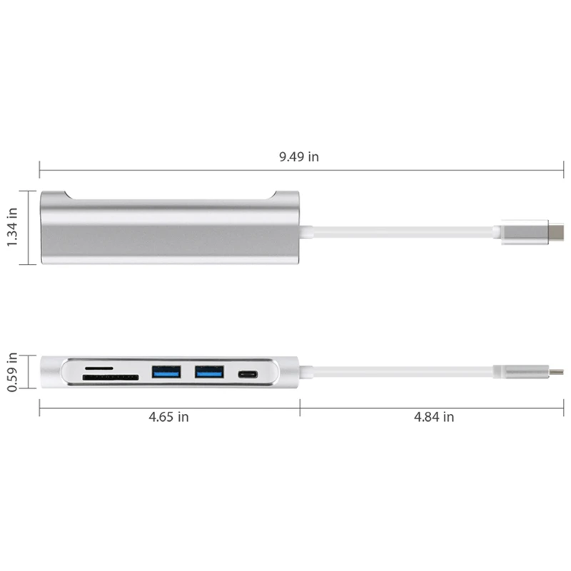 LHMZNIY usb-хаб 3,0 type-C концентратор USB-C 3,1 до USB3.0 к HDMI TF SD Reader слот шесть в одном док-станция для нового ноутбука Macbook