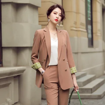 

new autumn / winter 2020 spring / summer new women's clothing metal double button professional warm suit