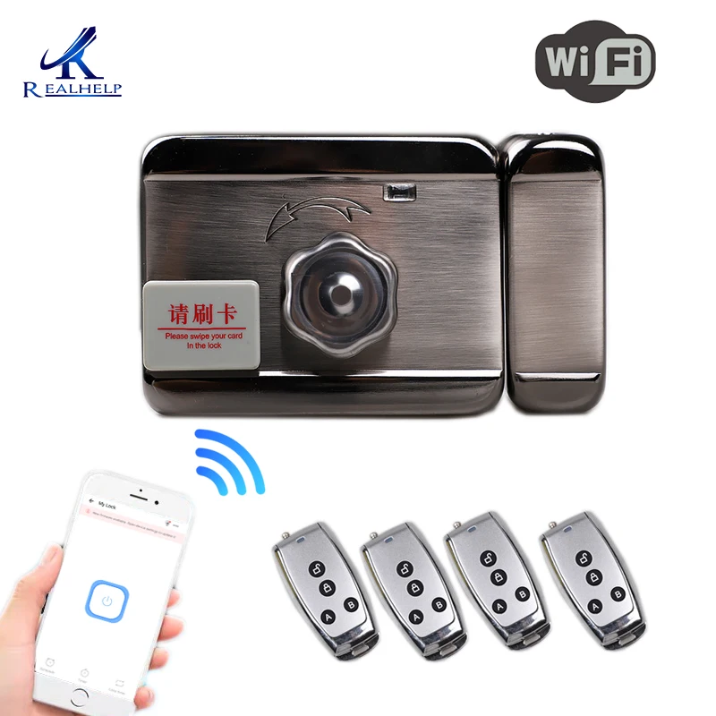 

WiFi smart lock 12V DC remote control electronic lock keyless door lock app control intelligent networking home lock RFID lock