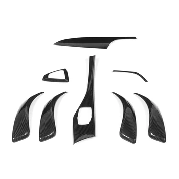 

Car Interior Trim Kit 8pcs Carbon Fiber Interior Trim Kit Door Armrest Cover Gear Shift Frame Fit for 1 Series F20 New Arrivals