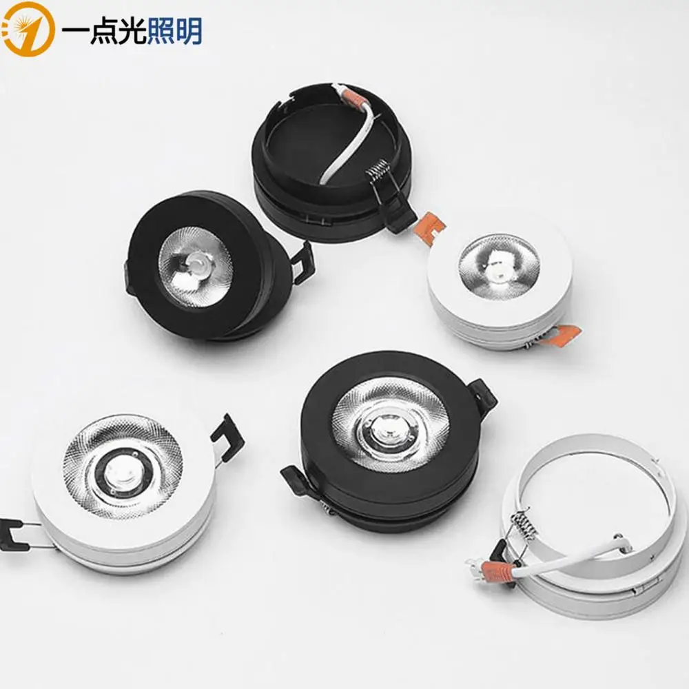 

220V 5W/9W/12W slim LED embedded ceiling down lamp Foldable and 360 degree rotatable built in COB Spot light Recessed Downlight