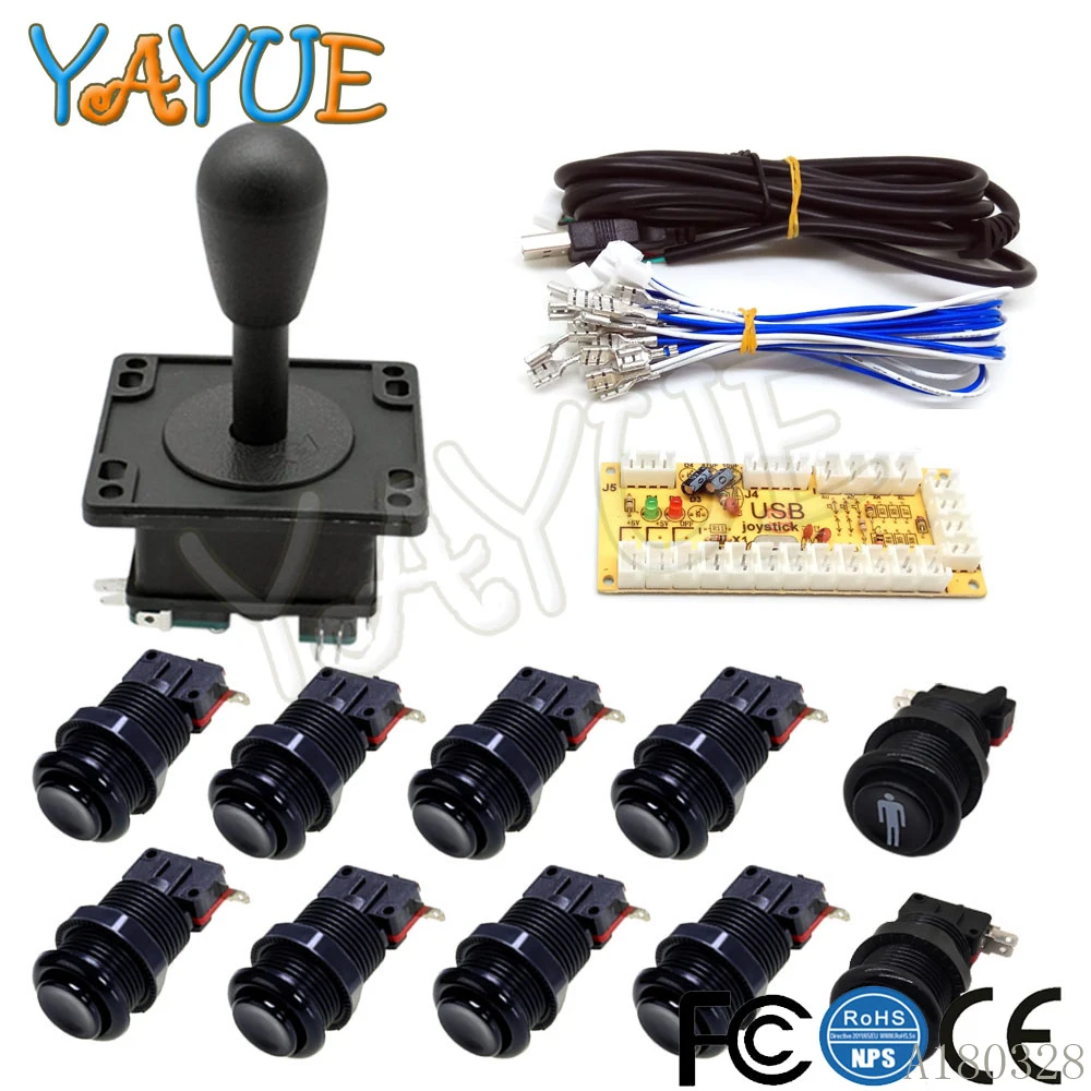 Комплект джойстиков для аркадных игр HAPP Style Jamma Machine черная кнопка 1P 2Player с нулевой