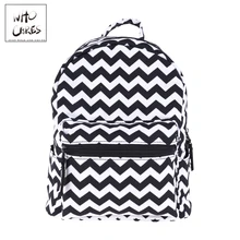 Женский рюкзак Mochila Zigzag с черным принтом, женская сумка на плечо для подростков, Многофункциональный маленький рюкзак школьный рюкзак
