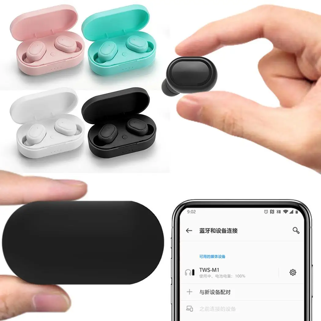 M1TWS Bluetooth наушники A6S Беспроводные с зарядкой около 3H 60H 10 мм 32 около 1 H-42 дБ склад 15 m-10-50