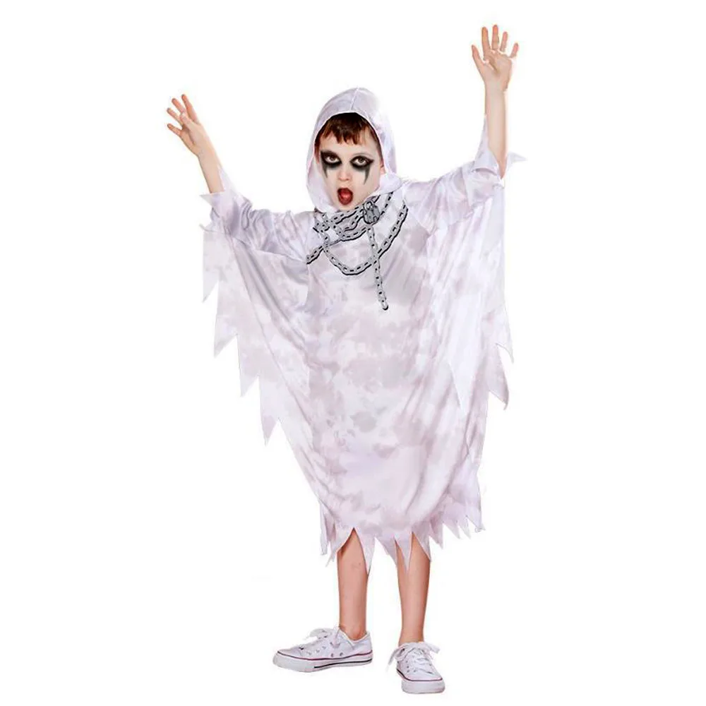 Dzieci Horror Duch Przebranie Na Karnawał Chłopcy Dziewczęta Piekło Hunter Phantom Szaty Z Kapturem Halloween Karnawał Wielkanoc Purim Przebranie