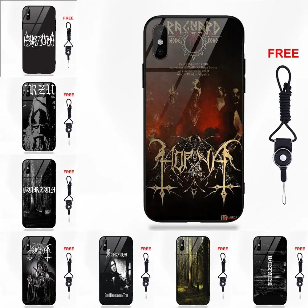 Тонкий Силиконовый ТПУ оправа закаленное стекло чехол Norway Band Black Burzum для Apple iPhone 5