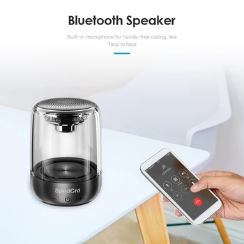 

Clear Housing Wireless Bluetooth Speakers LED Lights Portable Bluetooth 5.0 Speaker with 7-Color Breathing Light