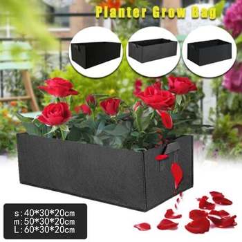 

Rectangle Plant Grow Bags Non-Woven Fabric Anti-corrosion Garden Pots with Strap Flower Planter Box for Vegetable Planter Bag