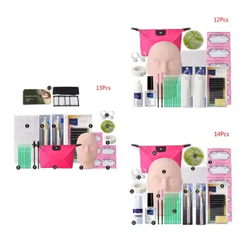 

False Eyelash Extension Training Kit Exercise Practice Mannequin Head Set