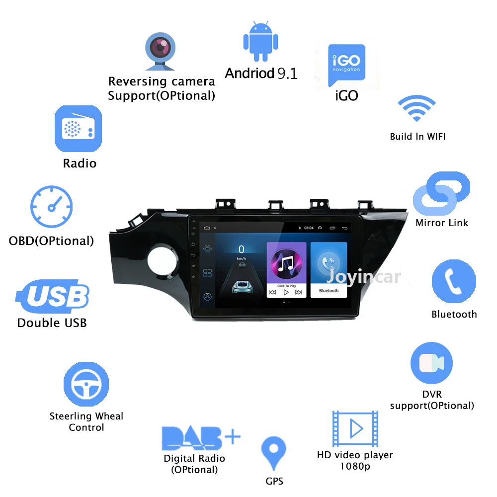10 дюймов 2 Din Android 9,1 Автомагнитола для KIA RIO 4 сенсорный экран 2din gps навигация Wifi Авторадио Видео Bluetooth