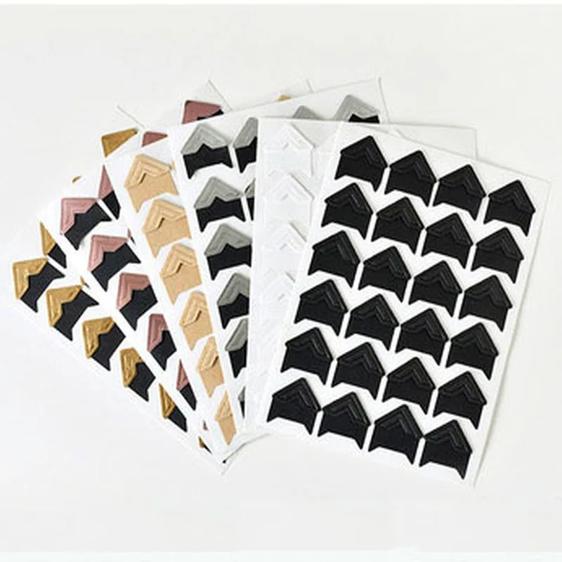 Photo Album 120 pcs/lot DIY Vintage Corner Stickers Kraft Paper Frame Decor Scrapbooking 5 Sheets
