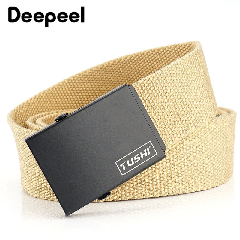 Deepeel/1 шт., 3,8*120 см, модный ремень из парусины с прочной железной пряжкой и кожаным ремешком, пояс унисекс для брюк, повседневный ремень для молодых студентов YB393
