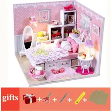Миниатюрный diy Кукольный дом игрушка кукла свободный пылезащитный чехол кукольный домик деревянные миниатюры diy светильник комплект дома poupee en bois Рождественский подарок