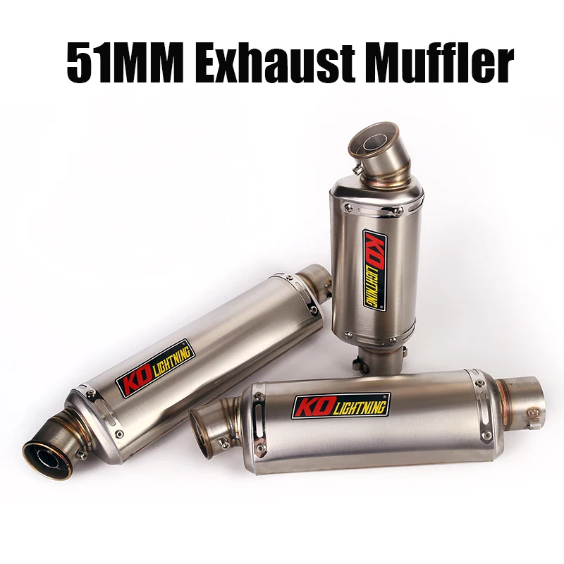 

Universal 51MM Exhaust Pipe Muffler Silencer With Removable DB Killer Stainless Steel For Motorcycle Dirt Bike ATV