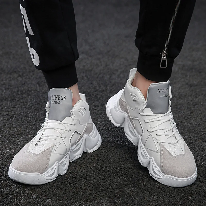 

2019 Autumn And Winter New Style MEN'S SHOES Sports Extra High Mid-top Shoes Teenager Trend Casual Fashion Athletic Shoes