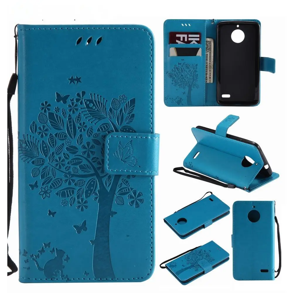 Mobile Phone Bags Leather For Lenovo A6020 K5 Plus A2020 Vibe C ZUK Z2 Pro Holster Card Slot Tree Cat Butterflies Embossing |